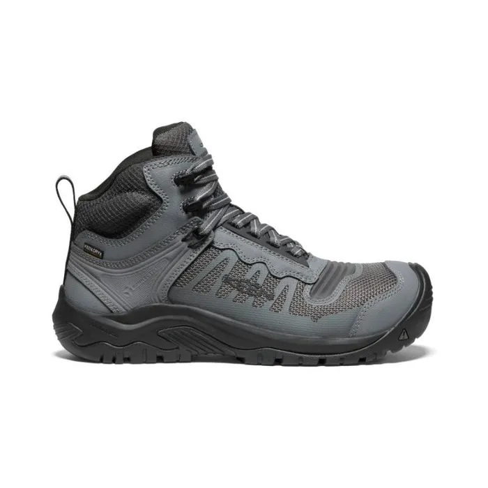 Men KEEN Work Boots and Shoes Grey Work Boots 8211 Reno Mid KBF WP