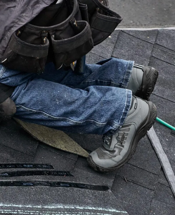 Men KEEN Work Boots and Shoes Grey Work Boots 8211 Reno Mid KBF WP Men KEEN Work Boots and Shoes Grey Work Boots 8211 Reno Mid KBF WP