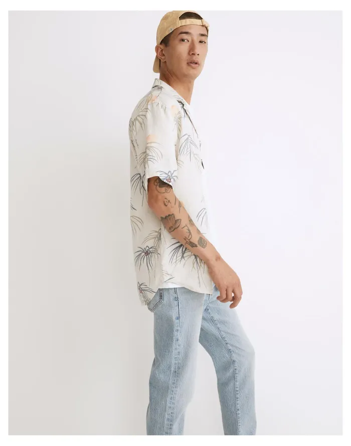 Men Linen Easy Short Sleeve Shirt In Print Vintage Linen Madewell Shirts Men Linen Easy Short Sleeve Shirt In Print Vintage Linen Madewell Shirts