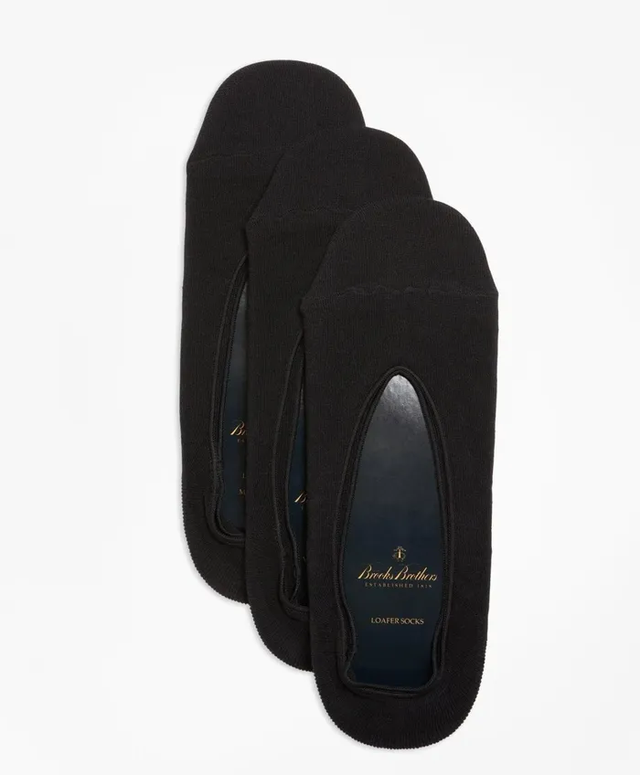 Men Loafer SocksThree Pack Black Brooks Brothers Sock