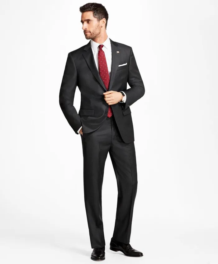 Men Madison Fit Tic 1818 Suit Grey Brooks Brothers Suits