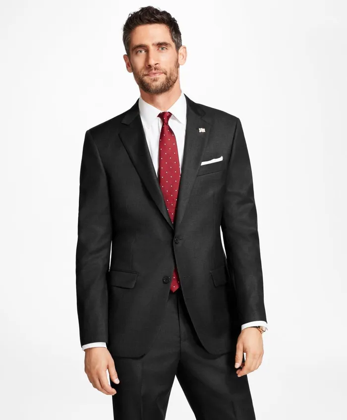 Men Madison Fit Tic 1818 Suit Grey Brooks Brothers Suits