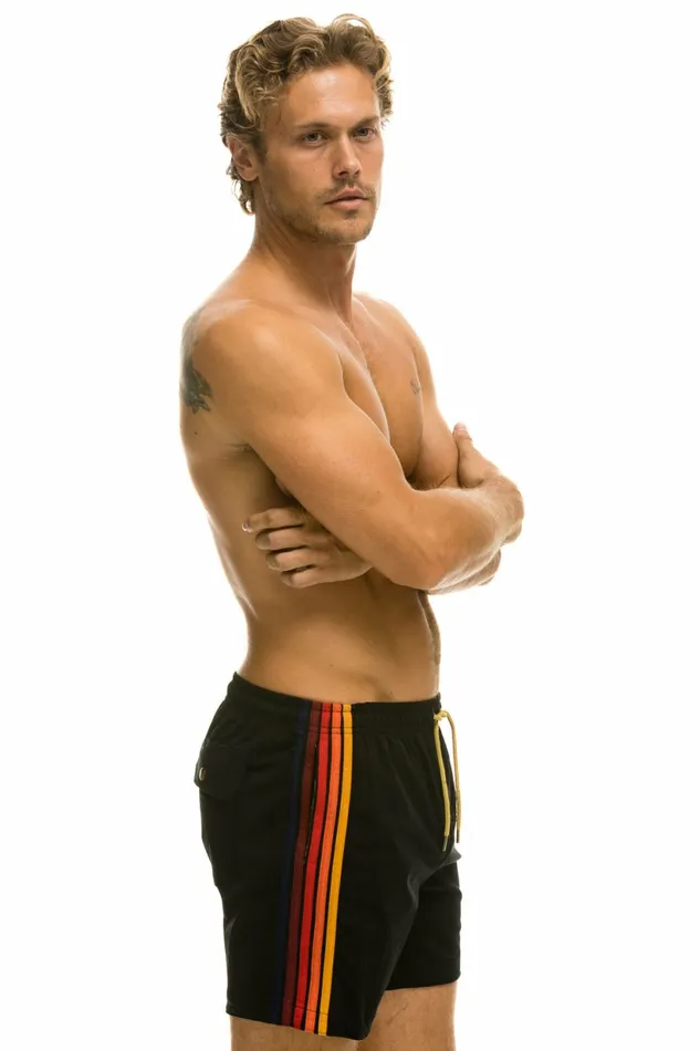 Men MEN039S 5 STRIPE FLEX SHORTS 8211 BLACK Aviator Nation Shorts
