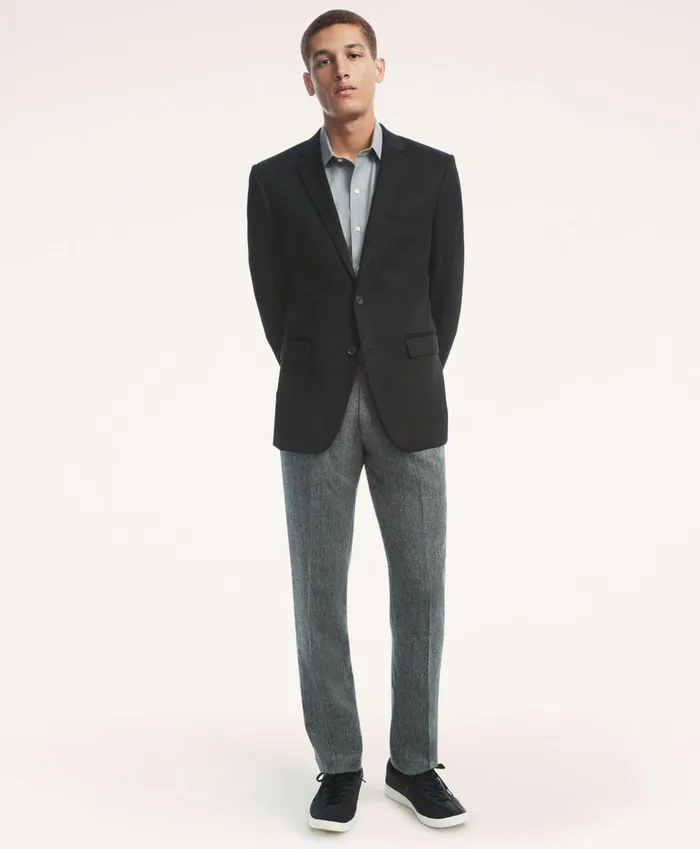 Men Milano SlimFit Cashmere Sport Coat Black Brooks Brothers Sport Coats and Blazers