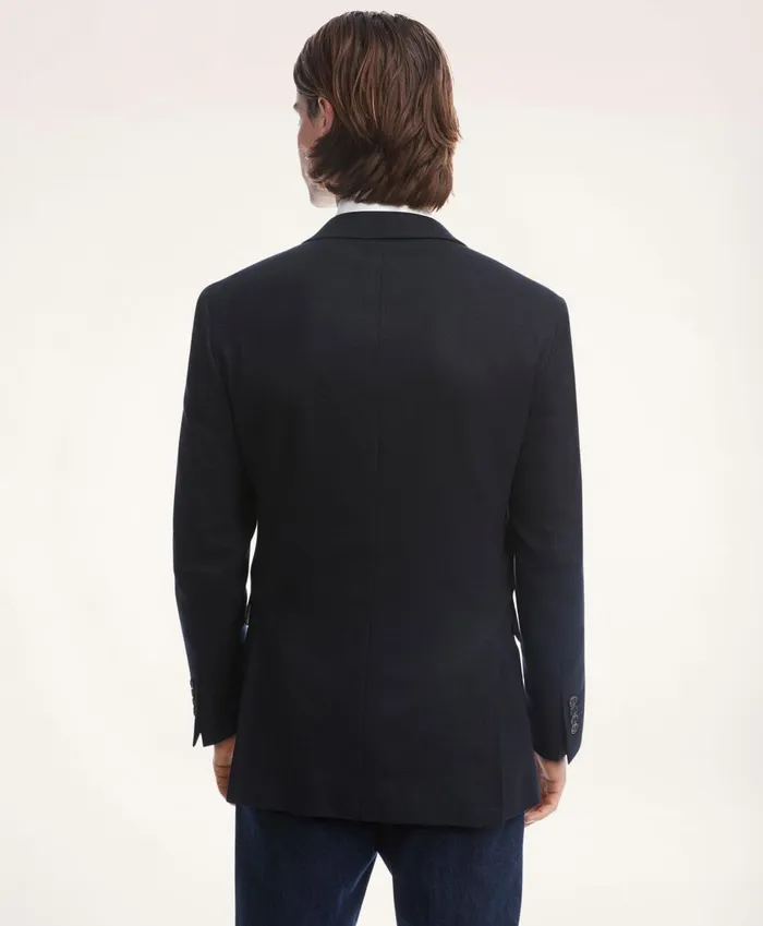 Men Milano SlimFit Hopsack Blazer Navy Brooks Brothers Sport Coats and Blazers
