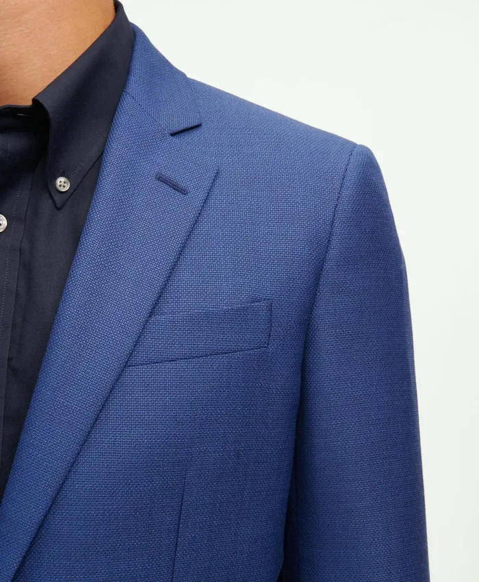 Men Milano SlimFit Wool Hopsack Sport Coat Blue Brooks Brothers Sport Coats and Blazers