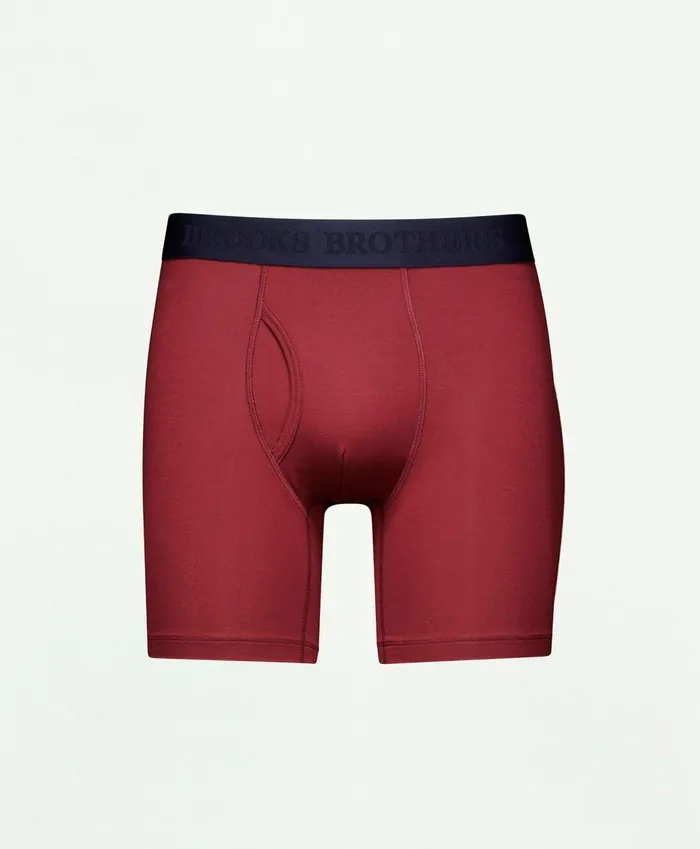 Men Modal Boxer Briefs Burgundy Brooks Brothers Underwear