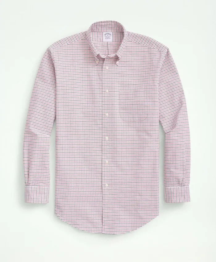 Men Original Polo ButtonDown Oxford Tattersall Redblack Brooks Brothers Sport Shirts