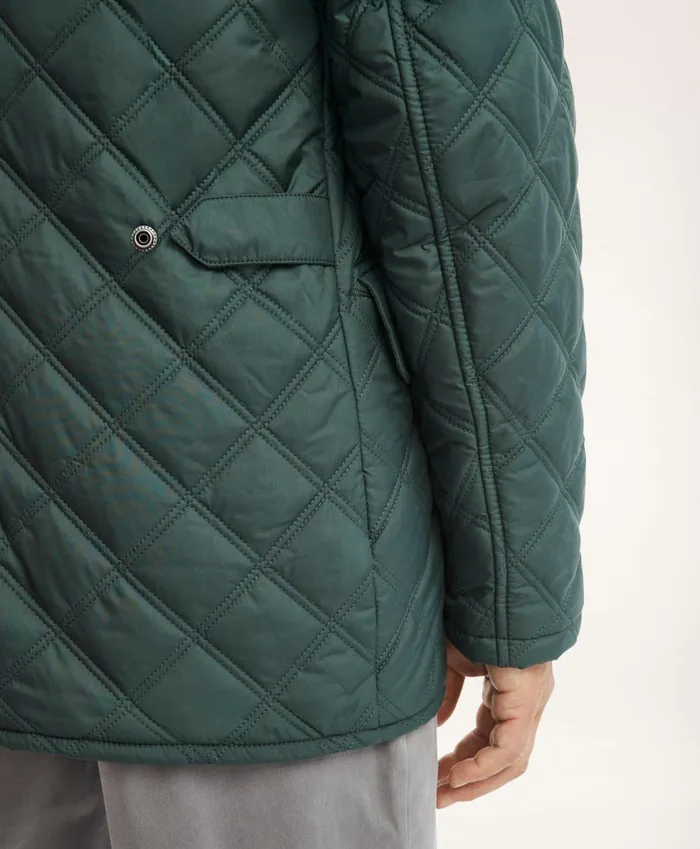 Men Paddock Diamond Quilted Coat Green Brooks Brothers Coats and Jackets
