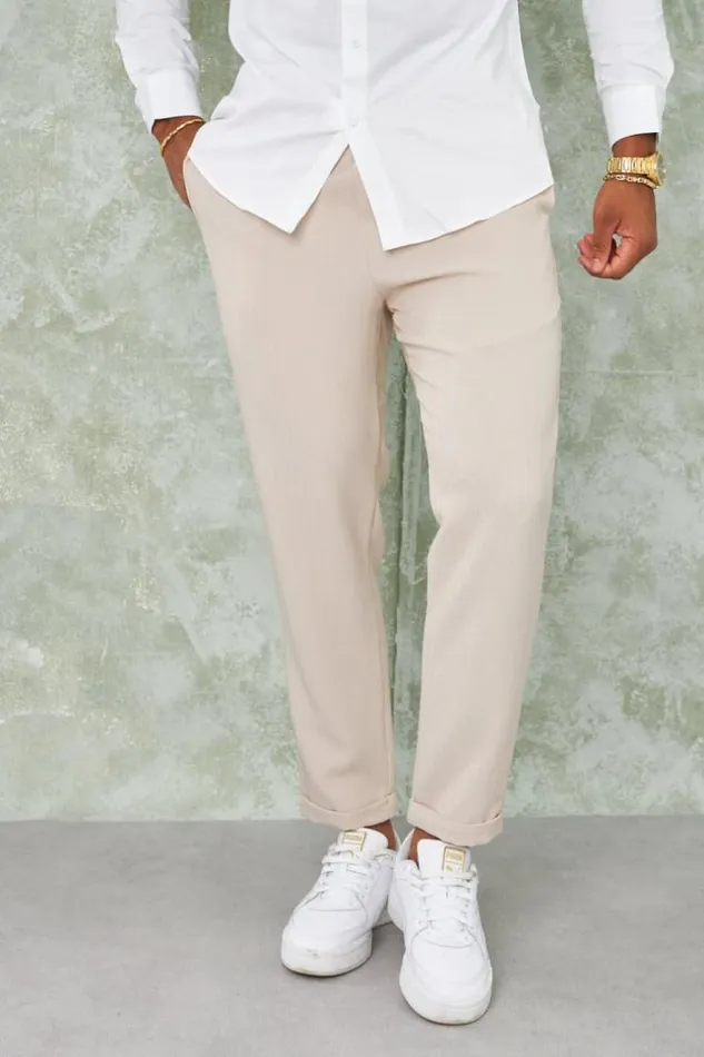 Men Pantalon Beige Uni Beige Brentiny Paris Pants