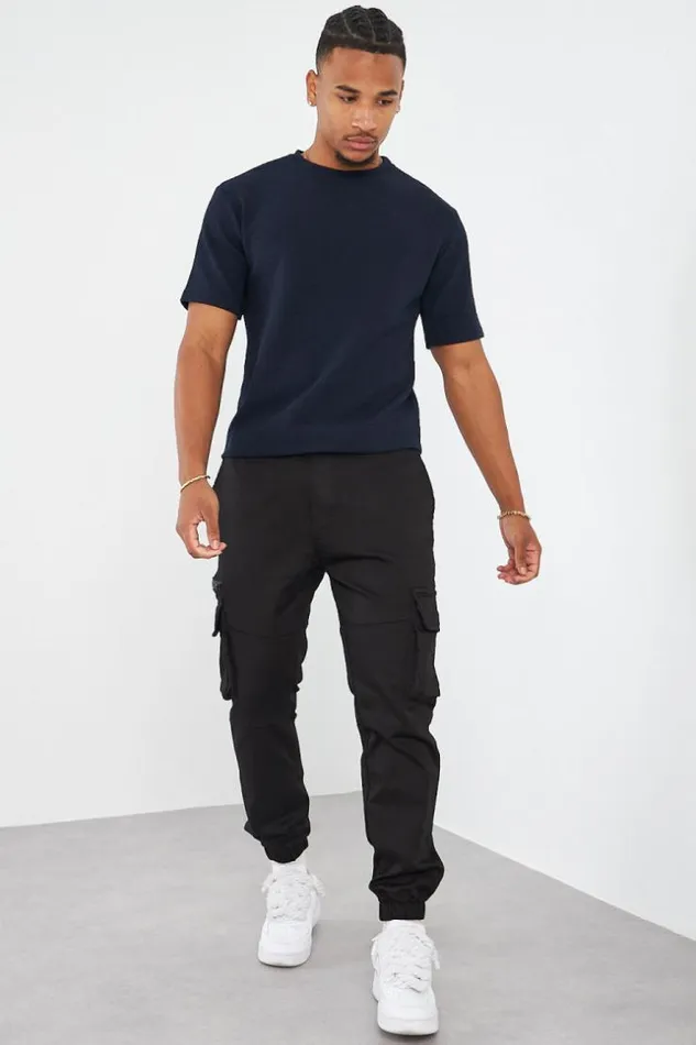 Men Pantalon Cargo Noir Black Brentiny Paris Pants