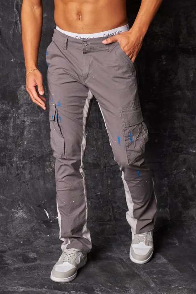 Men Pantalon Cargo Tach Gris Grey Brentiny Paris Pants