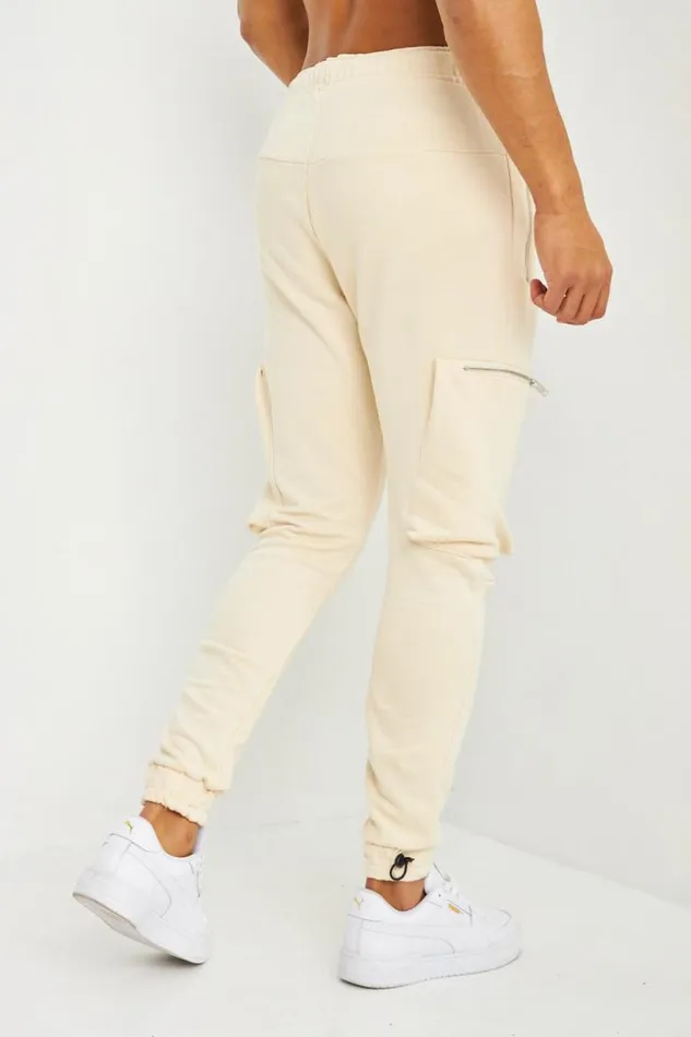 Men Pantalon De Jogging Beige Poches Cargo Beige Brentiny Paris Jogging Bottoms Men Pantalon De Jogging Beige Poches Cargo Beige Brentiny Paris Jogging Bottoms