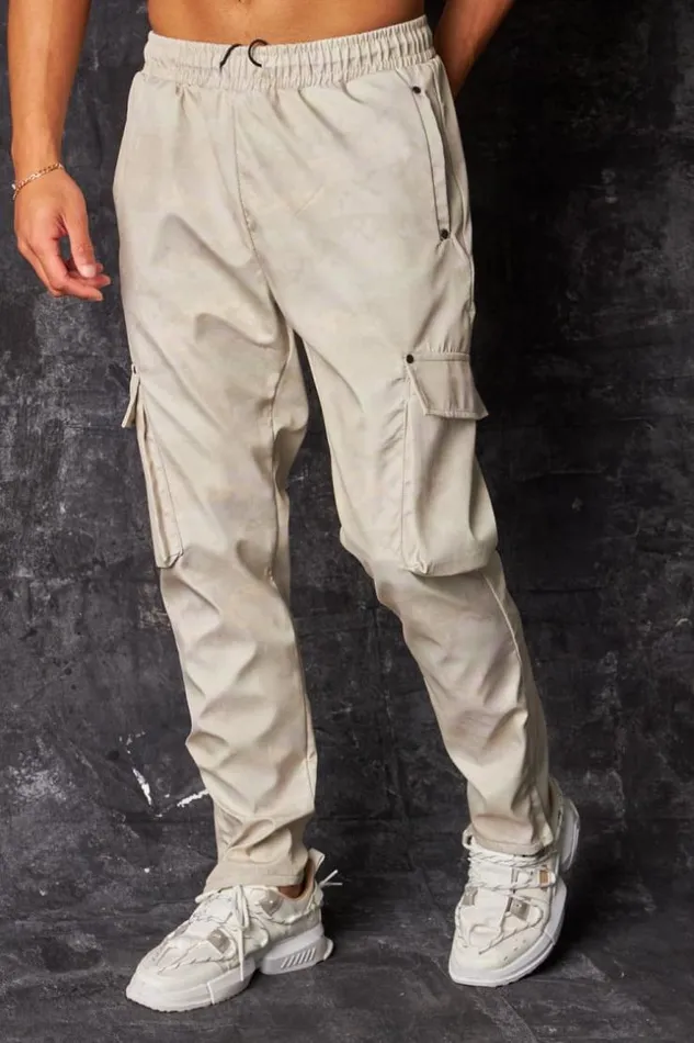 Men Pantalon De Jogging Cargo Camouflage Pixel Beige Beige Brentiny Paris Pants