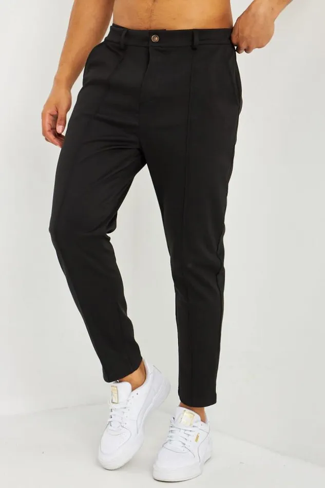 Men Pantalon Pinces Noir Black Brentiny Paris Pants