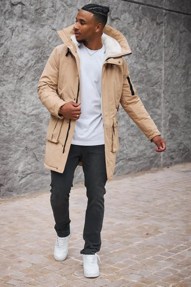 Men Parka Beige Capuche Longue Poches Beige Brentiny Paris Parkas And Down Jackets Men Parka Beige Capuche Longue Poches Beige Brentiny Paris Parkas And Down Jackets