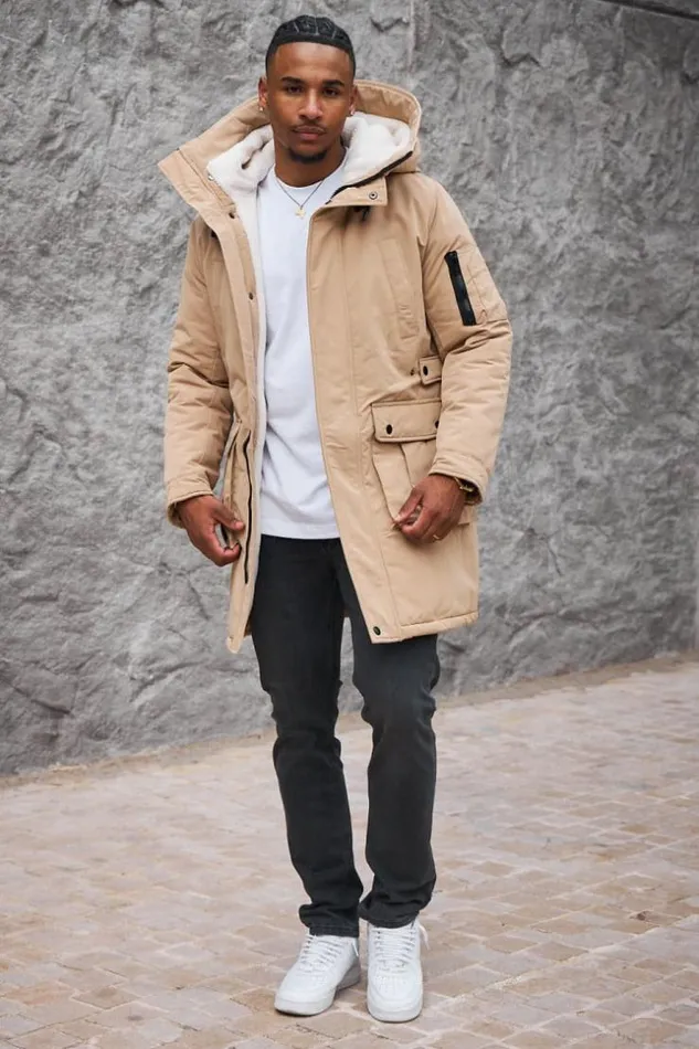 Men Parka Beige Capuche Longue Poches Beige Brentiny Paris Parkas And Down Jackets Men Parka Beige Capuche Longue Poches Beige Brentiny Paris Parkas And Down Jackets