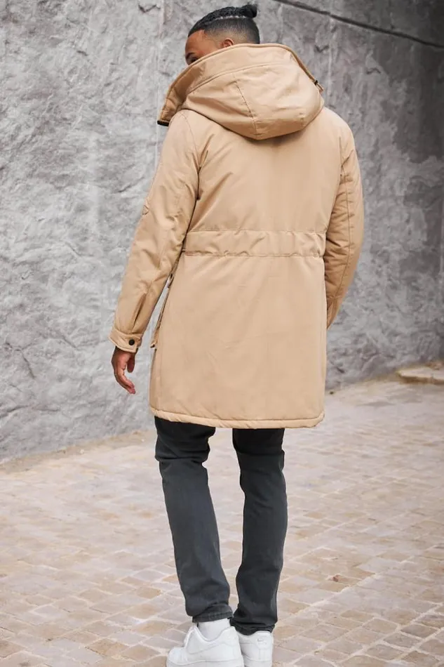 Men Parka Beige Capuche Longue Poches Beige Brentiny Paris Parkas And Down Jackets Men Parka Beige Capuche Longue Poches Beige Brentiny Paris Parkas And Down Jackets