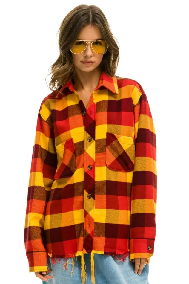 Men PLAID FLANNEL WESTERN SHIRT 8211 SURFY PLAID Aviator Nation Tees