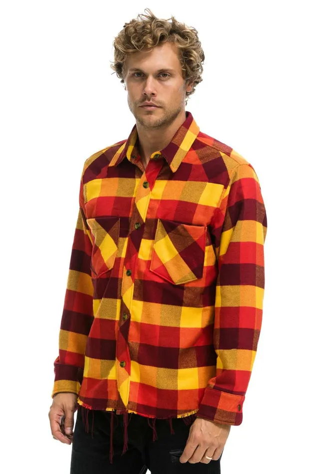 Men PLAID FLANNEL WESTERN SHIRT 8211 SURFY PLAID Aviator Nation Tees Men PLAID FLANNEL WESTERN SHIRT 8211 SURFY PLAID Aviator Nation Tees