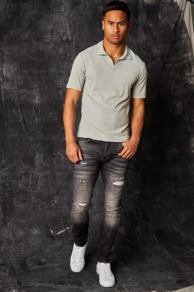 Men Polo Manches Courtes Col V Rabat Gris Clair Grisclair Brentiny Paris TShirts Men Polo Manches Courtes Col V Rabat Gris Clair Grisclair Brentiny Paris TShirts