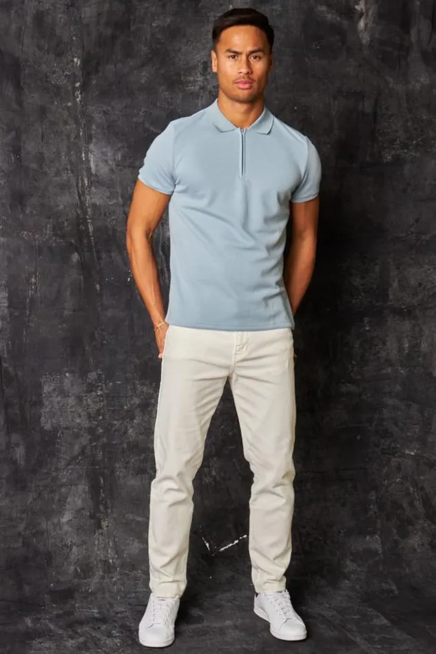 Men Polo Manches Courtes Col Zipp Bleu Clair Bleuclair Brentiny Paris Polo Shirts Men Polo Manches Courtes Col Zipp Bleu Clair Bleuclair Brentiny Paris Polo Shirts