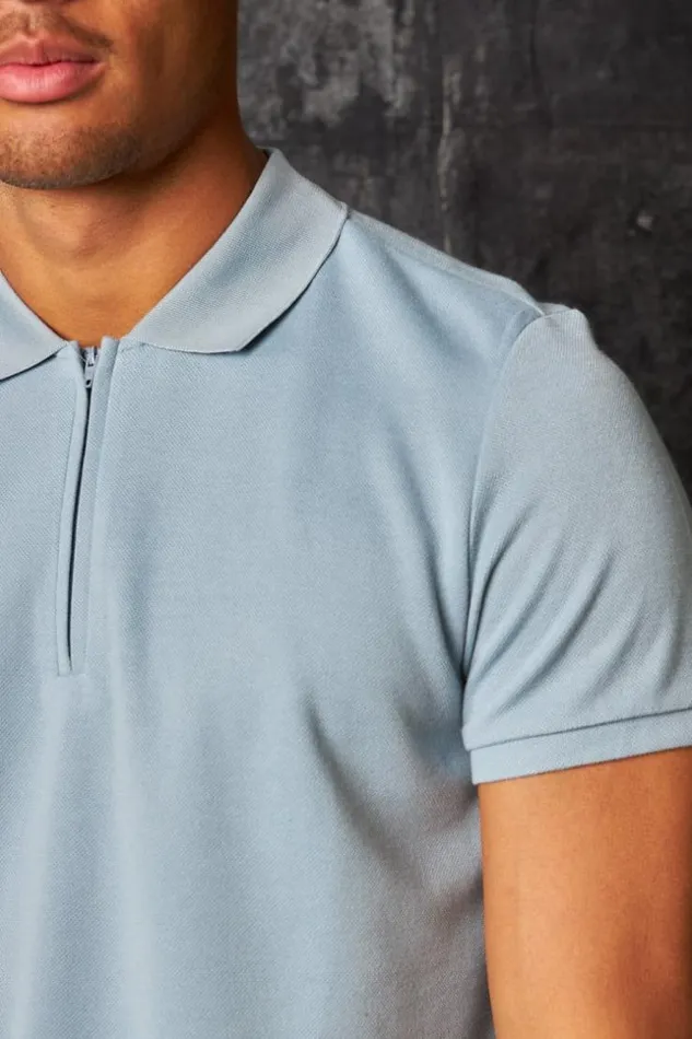 Men Polo Manches Courtes Col Zipp Bleu Clair Bleuclair Brentiny Paris Polo Shirts Men Polo Manches Courtes Col Zipp Bleu Clair Bleuclair Brentiny Paris Polo Shirts