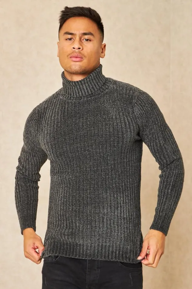 Men Pull Gris Fonc Col Roul En Velours Grey Brentiny Paris Sweatshirts and Pullovers Men Pull Gris Fonc Col Roul En Velours Grey Brentiny Paris Sweatshirts and Pullovers