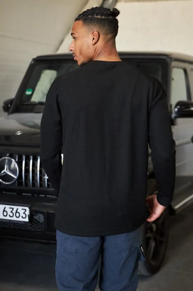 Men Pull Noir Col Rond Black Brentiny Paris Sweatshirts and Pullovers