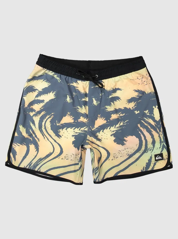 Men Quiksilver Boardshorts Surfsilk Scallop Volley 17034 Volleys Black