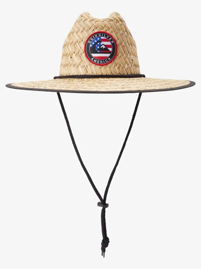 Men Quiksilver Hats Outsider Americana Straw Lifeguard Hat Navyred