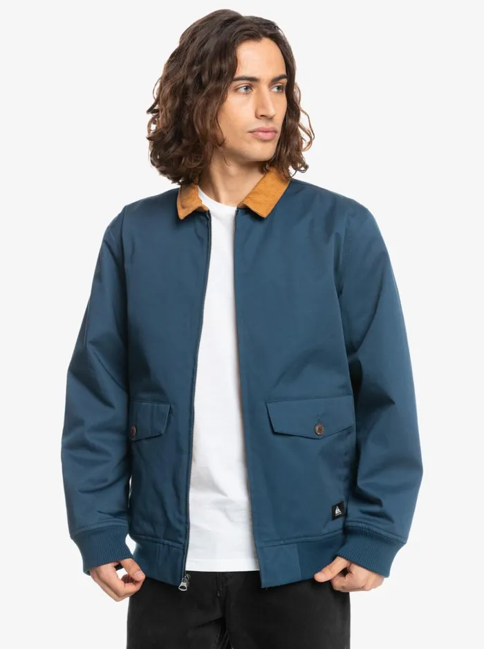 Men Quiksilver Jackets Concave Harrington Jacket Insignia Blue Men Quiksilver Jackets Concave Harrington Jacket Insignia Blue