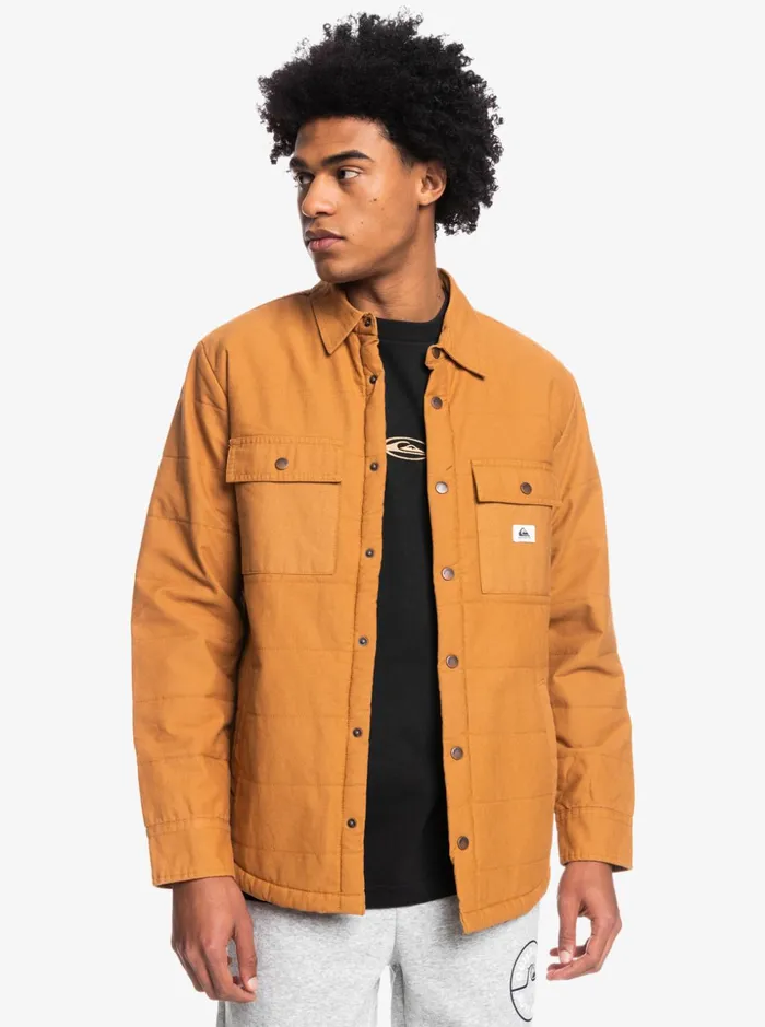 Men Quiksilver Jackets Downrail Canvas Chore Jacket Brown Sugar Men Quiksilver Jackets Downrail Canvas Chore Jacket Brown Sugar