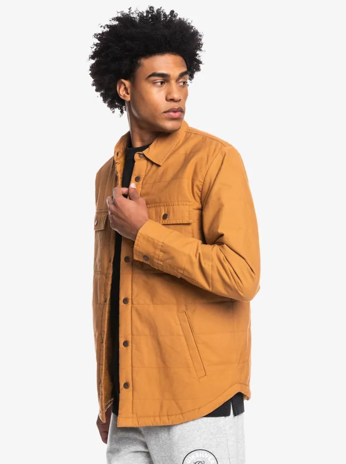 Men Quiksilver Jackets Downrail Canvas Chore Jacket Brown Sugar Men Quiksilver Jackets Downrail Canvas Chore Jacket Brown Sugar