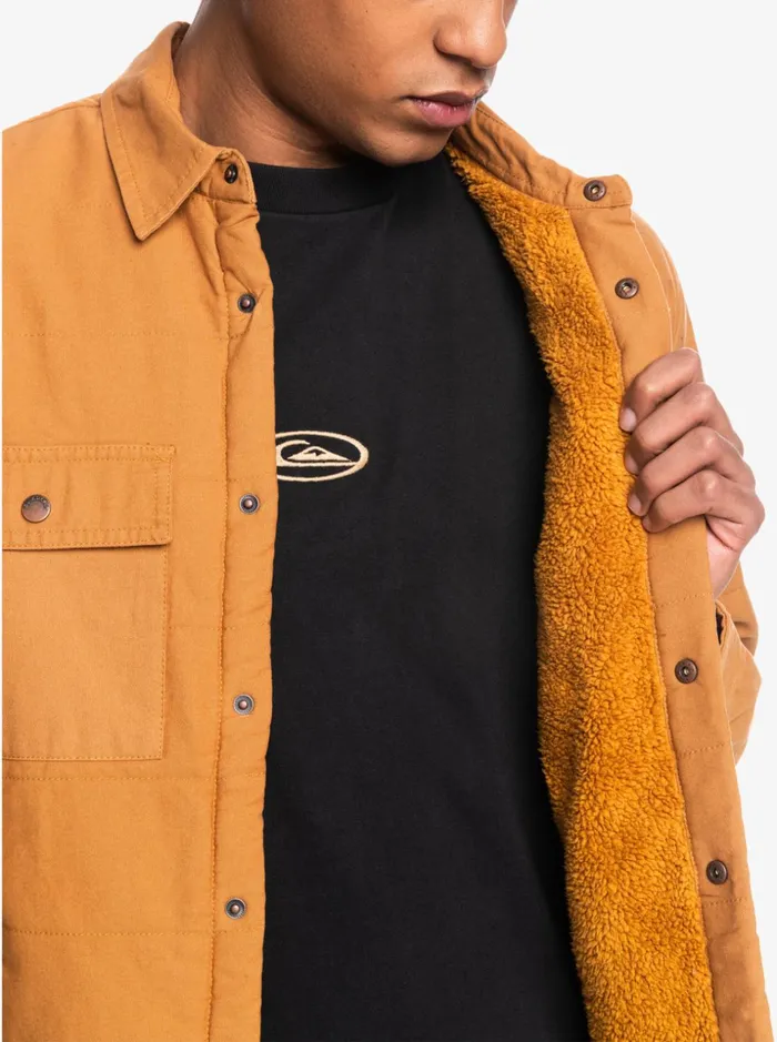 Men Quiksilver Jackets Downrail Canvas Chore Jacket Brown Sugar Men Quiksilver Jackets Downrail Canvas Chore Jacket Brown Sugar
