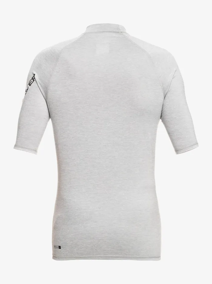 Men Quiksilver Rashguards All Time Short Sleeve UPF 50 Rashguard Sleet Heather Men Quiksilver Rashguards All Time Short Sleeve UPF 50 Rashguard Sleet Heather
