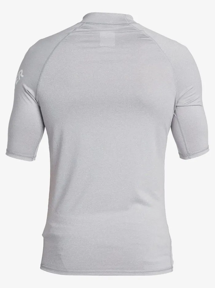 Men Quiksilver Rashguards All Time Short Sleeve UPF 50 Rashguard Sleet Heather Men Quiksilver Rashguards All Time Short Sleeve UPF 50 Rashguard Sleet Heather