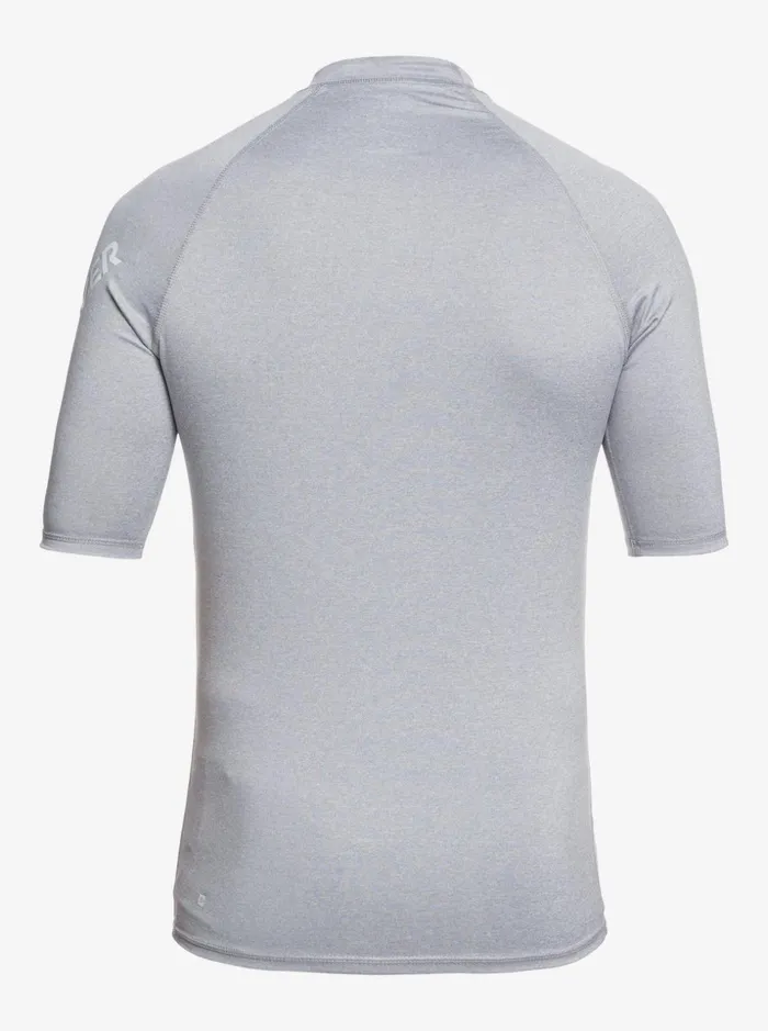 Men Quiksilver Rashguards All Time Short Sleeve UPF 50 Rashguard Sleet Heather Men Quiksilver Rashguards All Time Short Sleeve UPF 50 Rashguard Sleet Heather