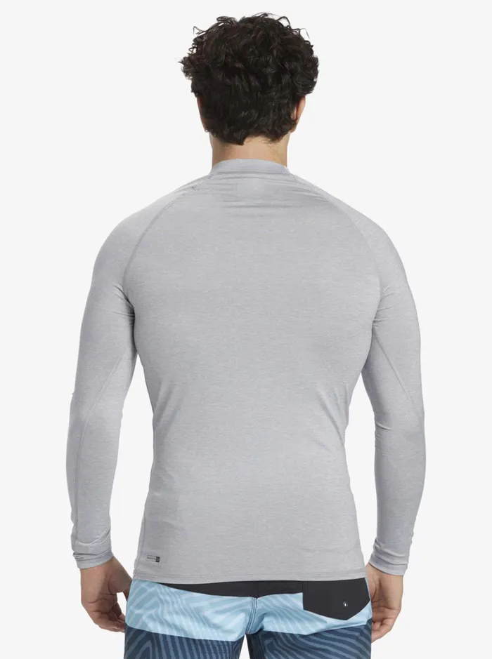Men Quiksilver Rashguards Hawaii Double Down UPF 50 Long Sleeve Surf Tee Sleet Heather Men Quiksilver Rashguards Hawaii Double Down UPF 50 Long Sleeve Surf Tee Sleet Heather