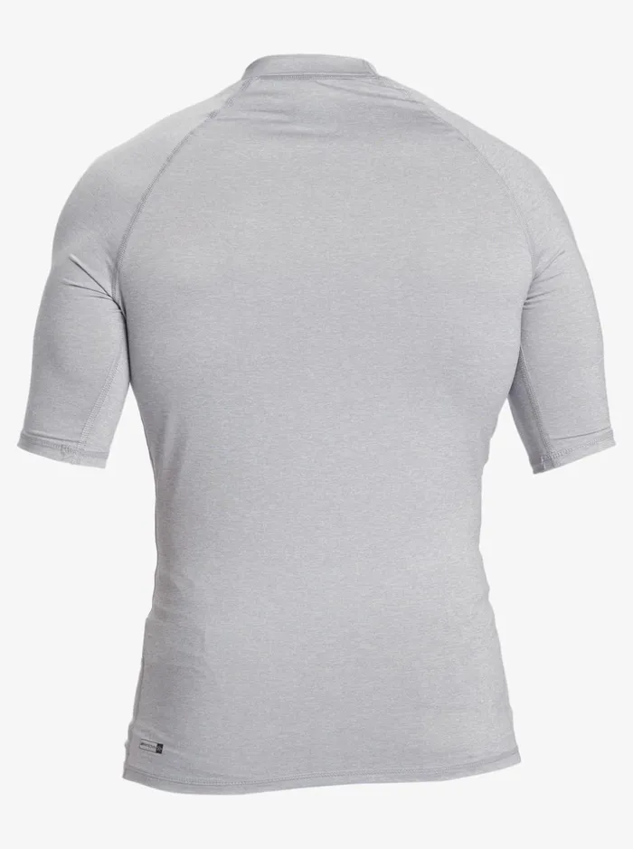 Men Quiksilver Rashguards Hawaii Double Down UPF 50 Short Sleeve Surf Tee Sleet Heather Men Quiksilver Rashguards Hawaii Double Down UPF 50 Short Sleeve Surf Tee Sleet Heather