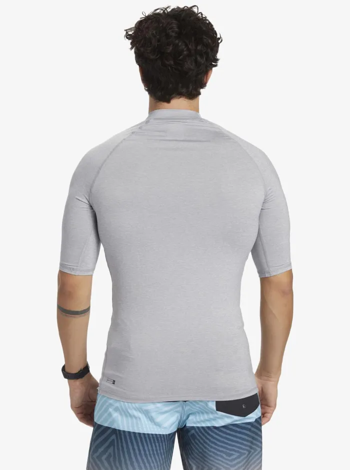 Men Quiksilver Rashguards Hawaii Double Down UPF 50 Short Sleeve Surf Tee Sleet Heather Men Quiksilver Rashguards Hawaii Double Down UPF 50 Short Sleeve Surf Tee Sleet Heather
