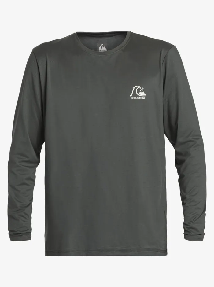 Men Quiksilver Rashguards Heritage Heather Long Sleeve UPF 50 Surf Tee Iron Gate