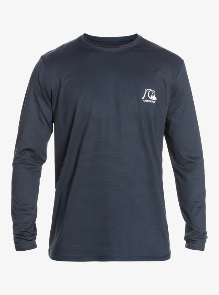 Men Quiksilver Rashguards Heritage Heather Long Sleeve UPF 50 Surf Tee Midnight Navy Heather