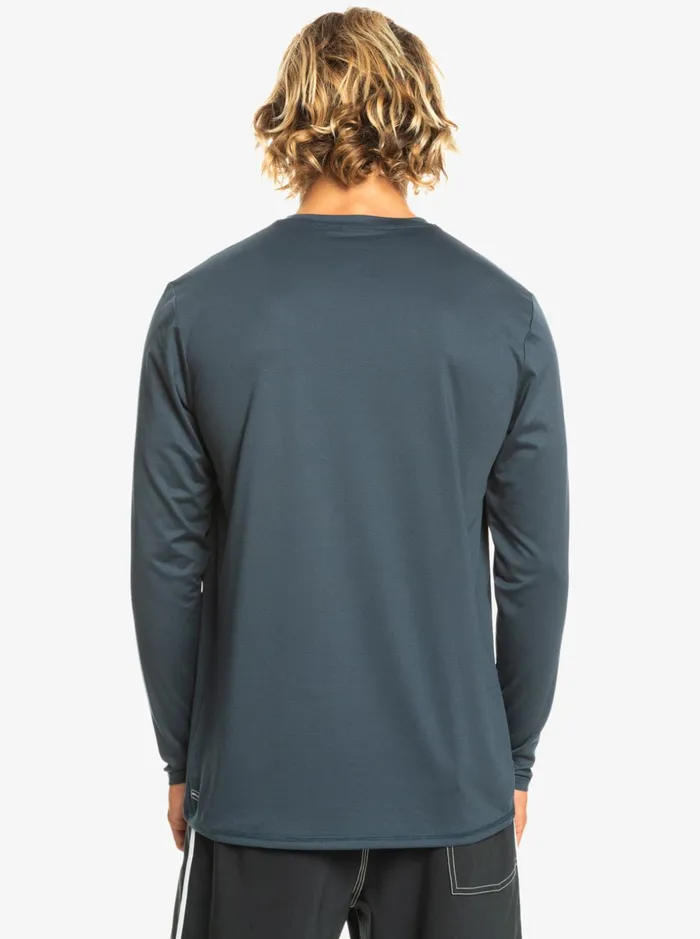Men Quiksilver Rashguards Heritage Heather Long Sleeve UPF 50 Surf Tee Midnight Navy Heather Men Quiksilver Rashguards Heritage Heather Long Sleeve UPF 50 Surf Tee Midnight Navy Heather