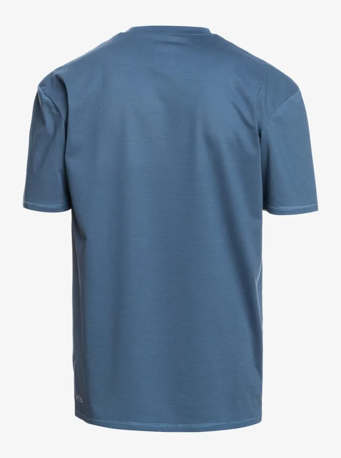 Men Quiksilver Rashguards Heritage Heather Short Sleeve UPF 50 Surf TShirt Insignia Blue Heather Men Quiksilver Rashguards Heritage Heather Short Sleeve UPF 50 Surf TShirt Insignia Blue Heather