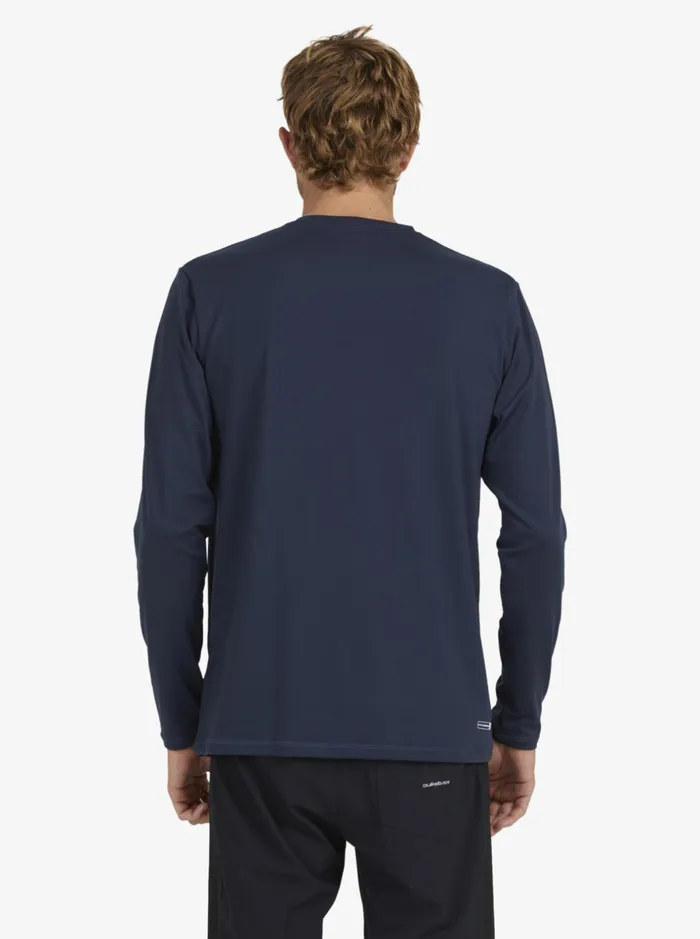 Men Quiksilver Rashguards Solid Streak Long Sleeve UPF 50 Surf TShirt Navy Blazer Men Quiksilver Rashguards Solid Streak Long Sleeve UPF 50 Surf TShirt Navy Blazer
