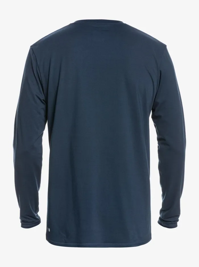 Men Quiksilver Rashguards Solid Streak Long Sleeve UPF 50 Surf TShirt Navy Blazer Men Quiksilver Rashguards Solid Streak Long Sleeve UPF 50 Surf TShirt Navy Blazer