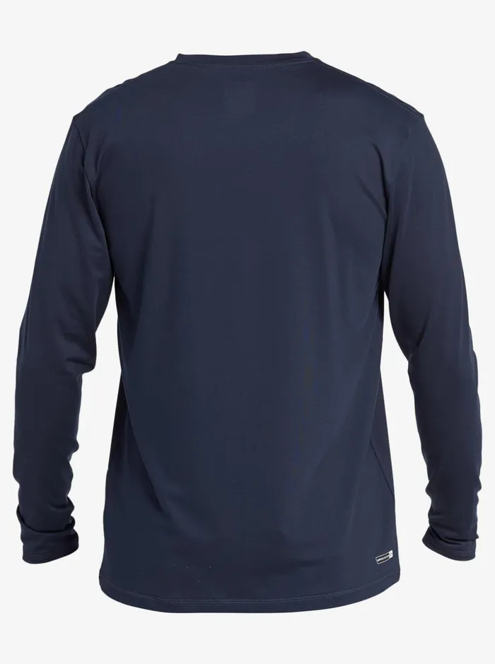 Men Quiksilver Rashguards Solid Streak Long Sleeve UPF 50 Surf TShirt Navy Blazer Men Quiksilver Rashguards Solid Streak Long Sleeve UPF 50 Surf TShirt Navy Blazer