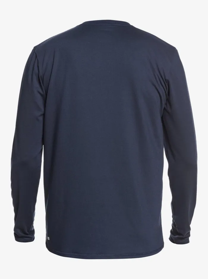 Men Quiksilver Rashguards Solid Streak Long Sleeve UPF 50 Surf TShirt Navy Blazer Men Quiksilver Rashguards Solid Streak Long Sleeve UPF 50 Surf TShirt Navy Blazer