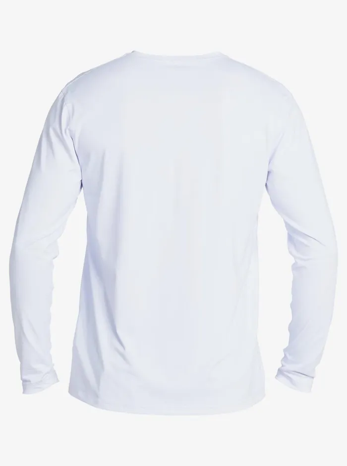 Men Quiksilver Rashguards Solid Streak Long Sleeve UPF 50 Surf TShirt White Men Quiksilver Rashguards Solid Streak Long Sleeve UPF 50 Surf TShirt White